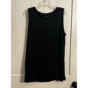 Who What Wear Blouse Women Sz XXL Black Sleeveless Shell Top Capsule Office Work